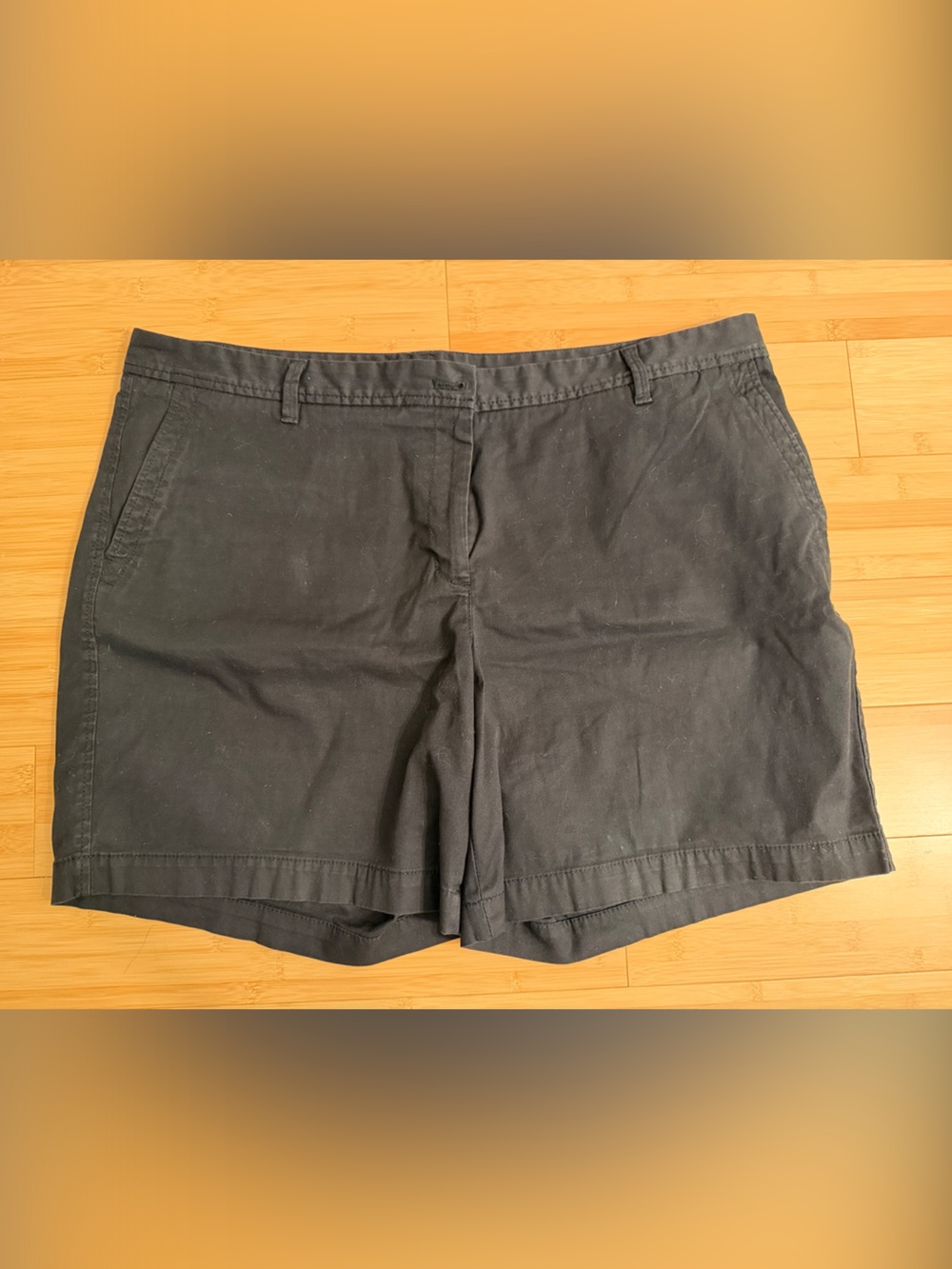 Talbots Black Cotton Chino Bermuda Shorts